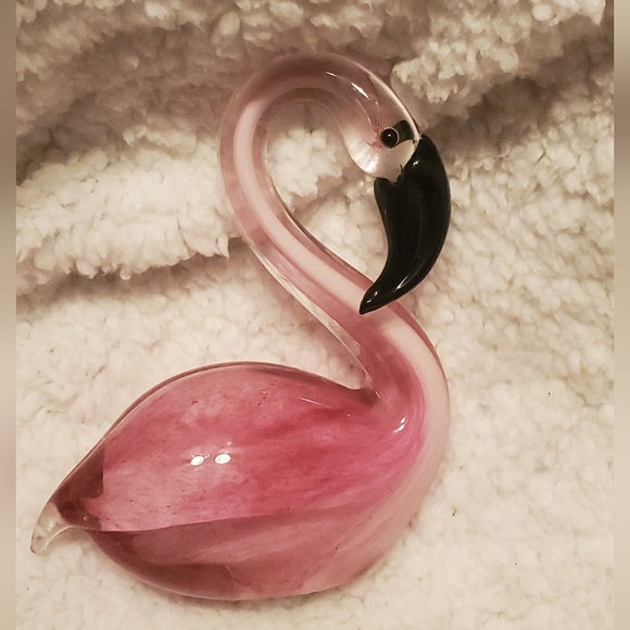 Hobby Lobby Other - Vintage Hobby Lobby Hand Blown Art Glass Pink Flamingo Tropical Home Decor
